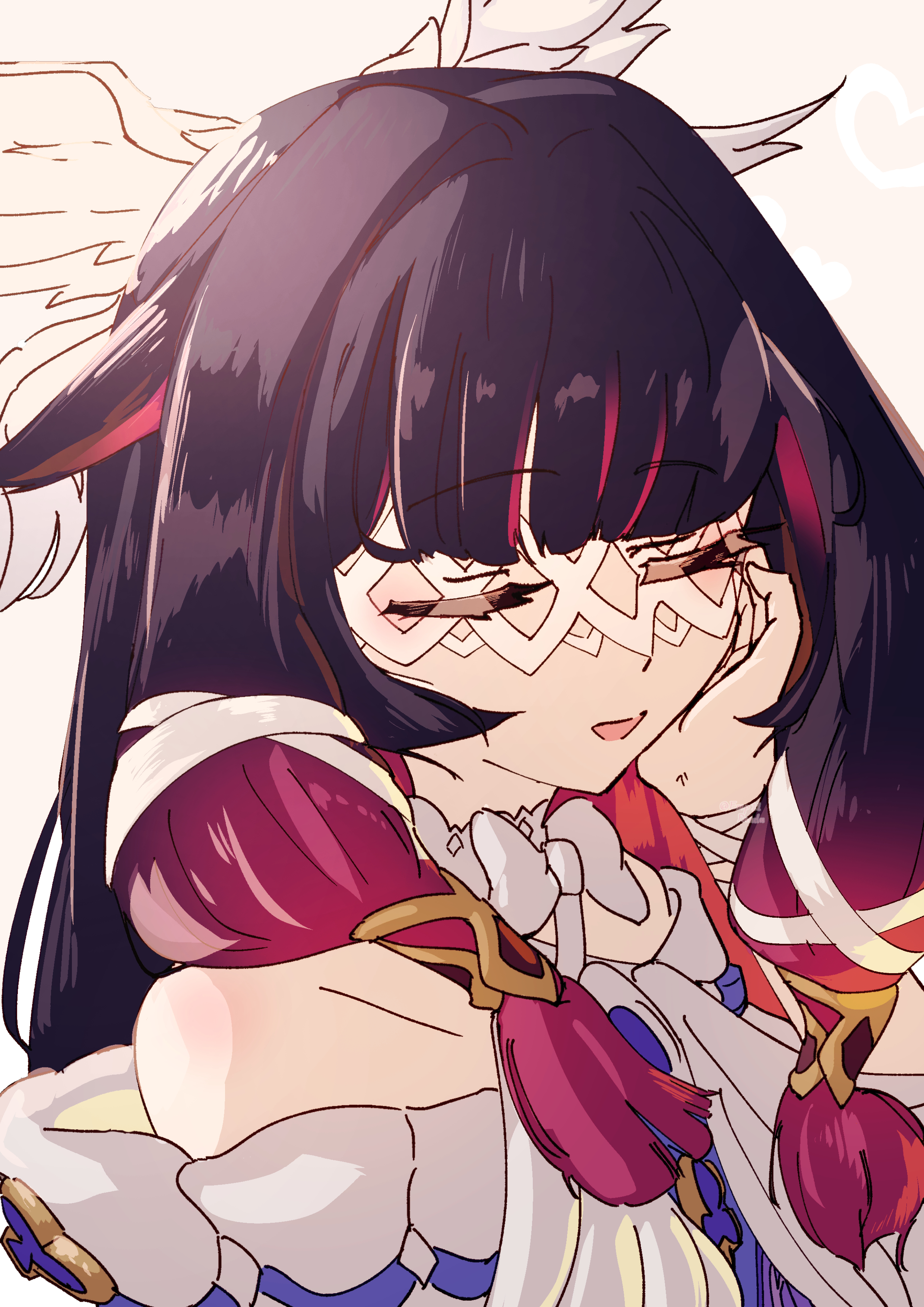 Safebooru - 1girl absurdres black hair closed eyes columbina (genshin ...