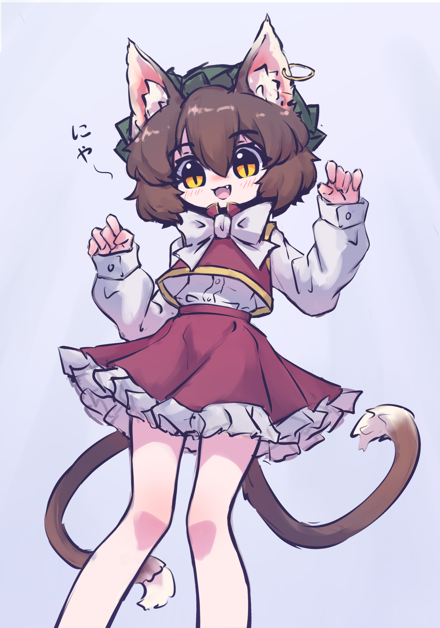 Safebooru - 1girl :3 :d animal ear fluff animal ears bare legs bow ...