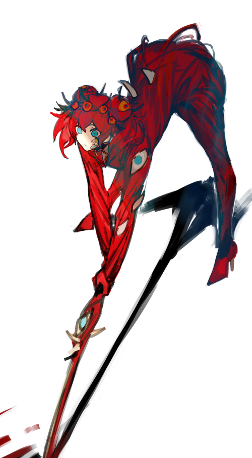 Safebooru - 1other blood blue eyes closed mouth double bun e.g.o ...