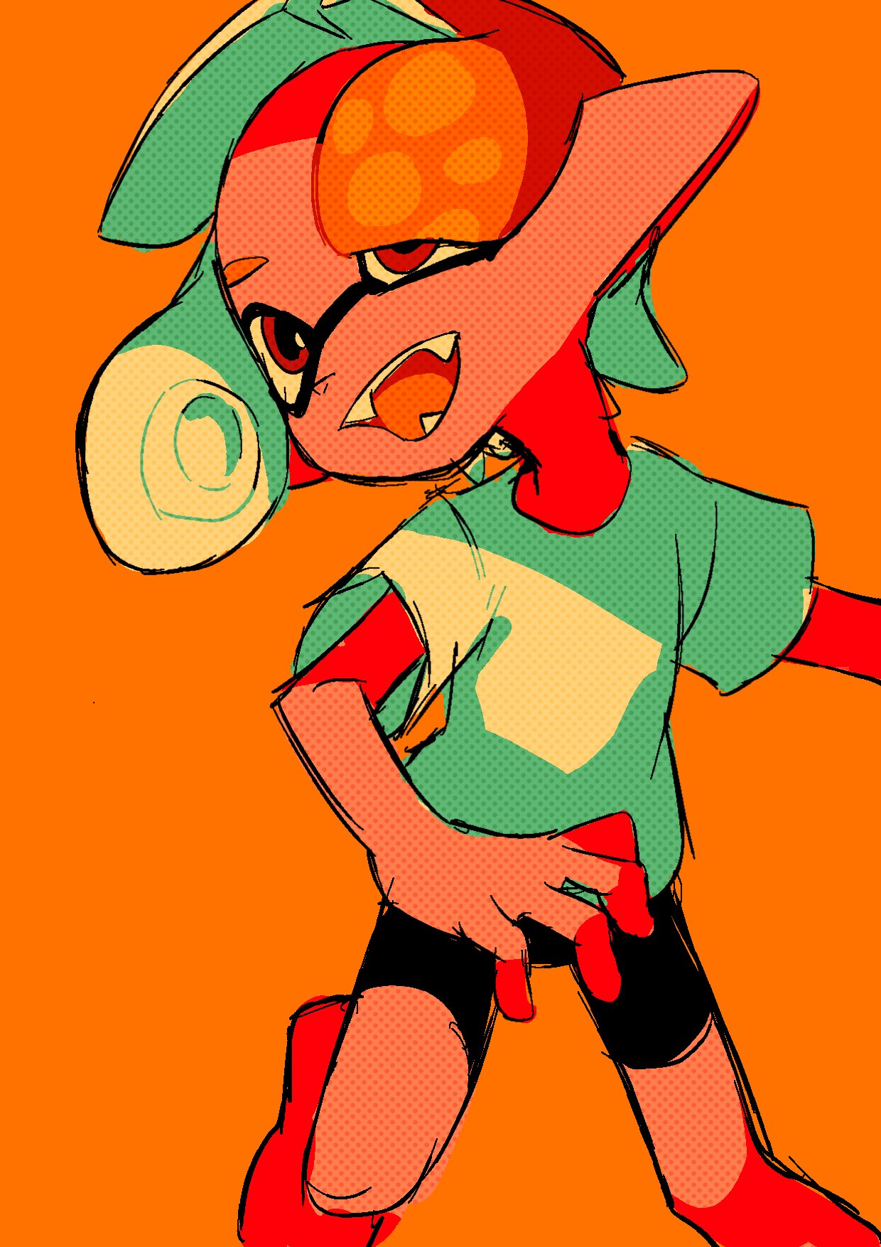 Safebooru - 1girl bike shorts black shorts highres inkling inkling girl ...