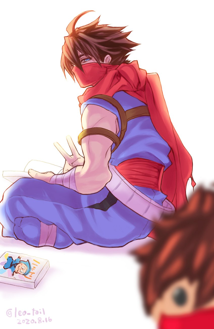 Strider Scarf Safebooru - 1boy ahoge blue eyes book brown hair dated figure funko pop ...