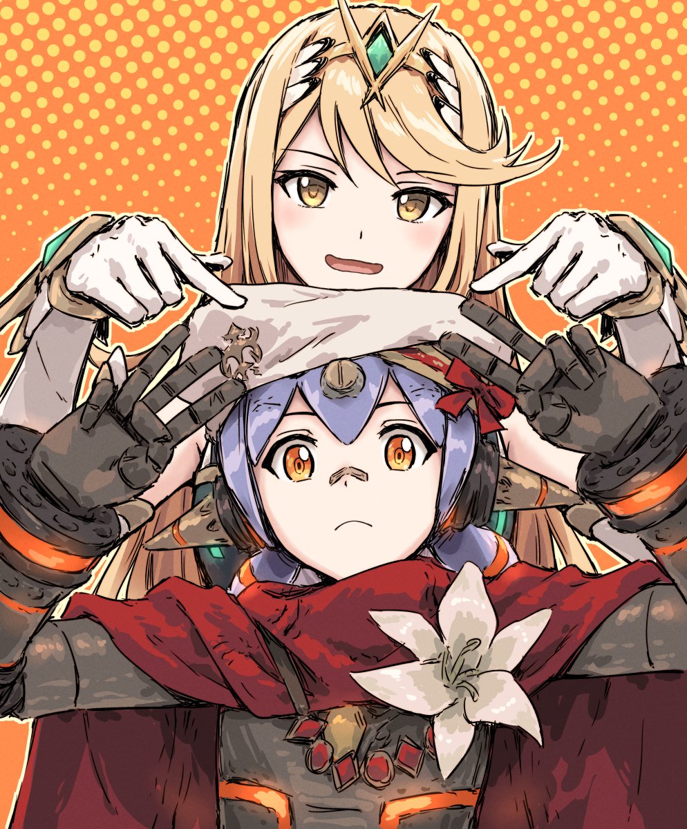 Safebooru - 2girls android arms up blonde hair blue hair bullfalk cape ...