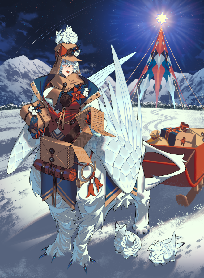 1boy centauroid claws coat commentary_request creature creature_on_head ...