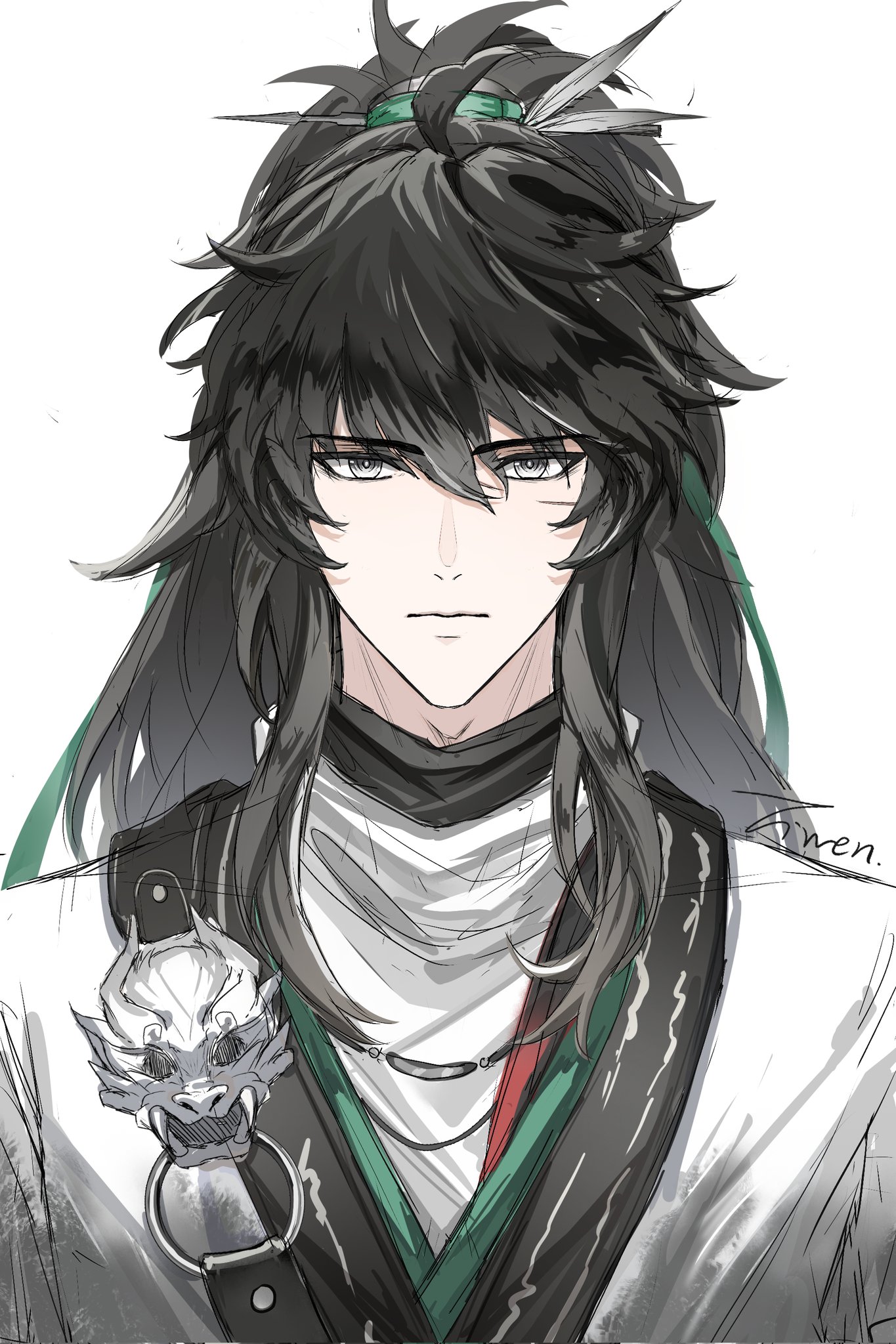Safebooru - 1boy black hair chinese clothes closed mouth expressionless ...