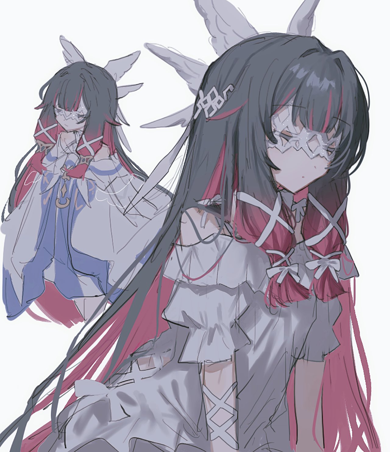 Safebooru - 1girl black hair bow bowtie closed eyes closed mouth ...