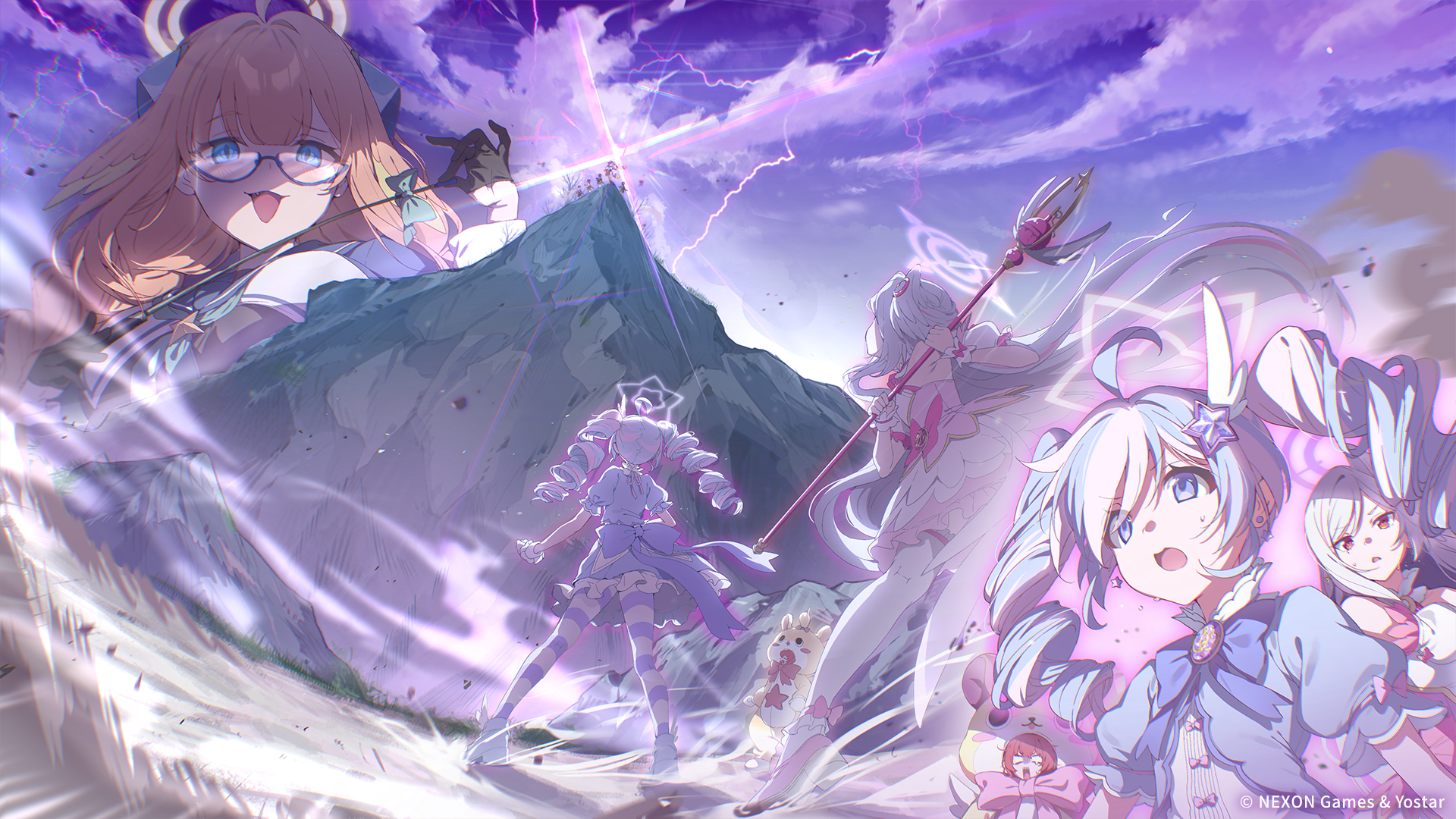 Shimiko Safebooru - 4girls blue archive blush clouds cloudy sky glasses halo ...