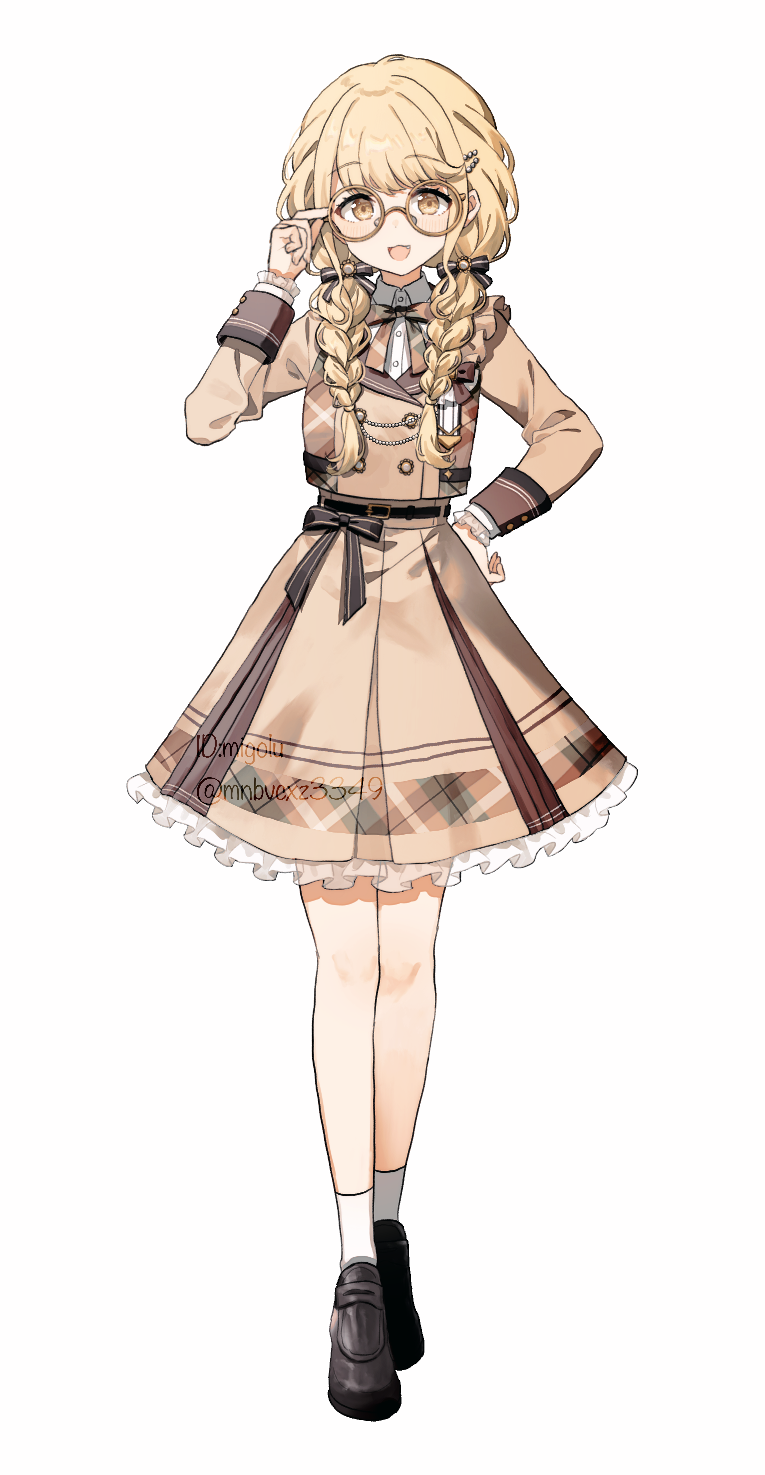 Safebooru - 1girl absurdres adjusting eyewear alternate costume ...
