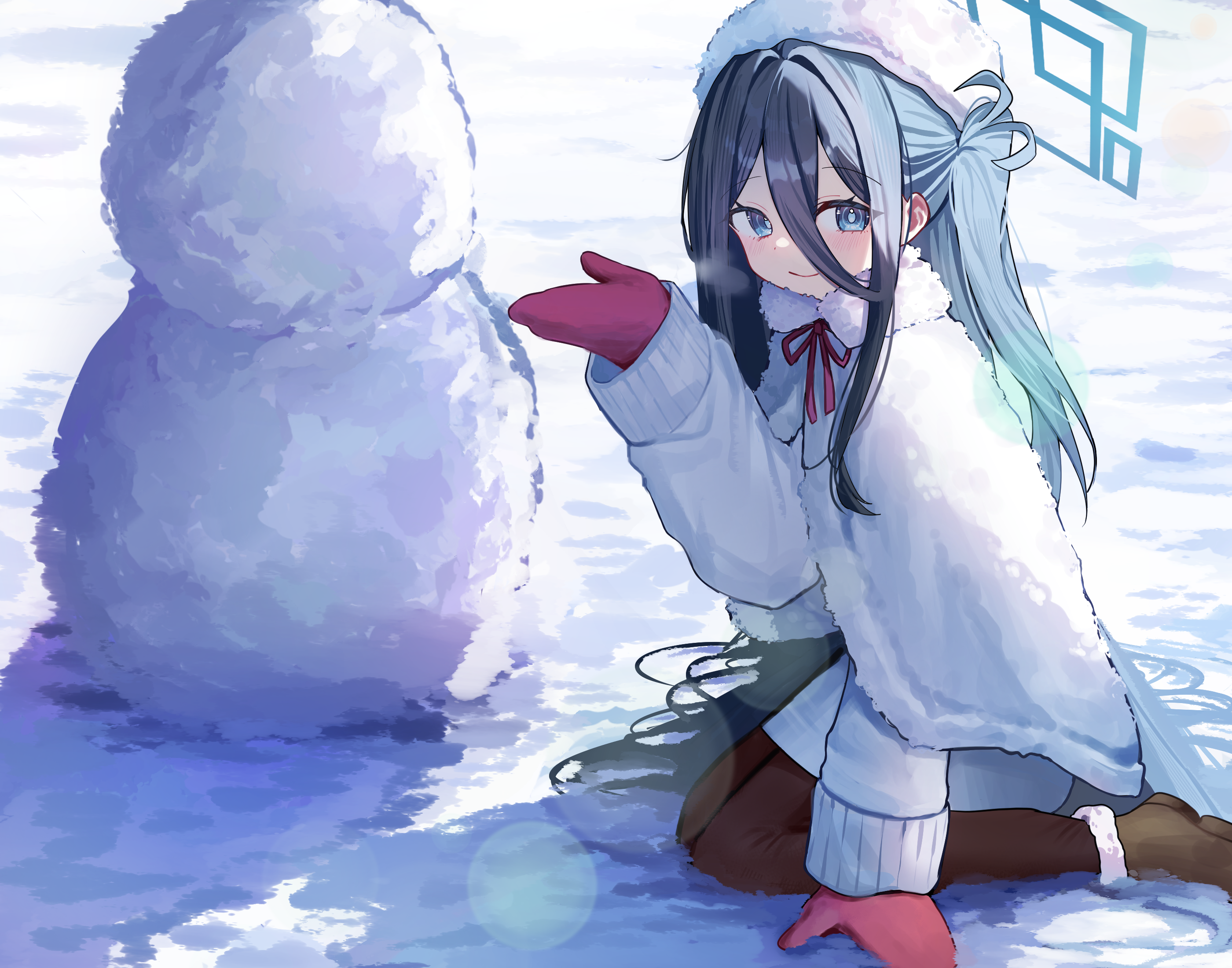 Safebooru - 1girl absurdly long hair alternate costume aqua halo aris ...