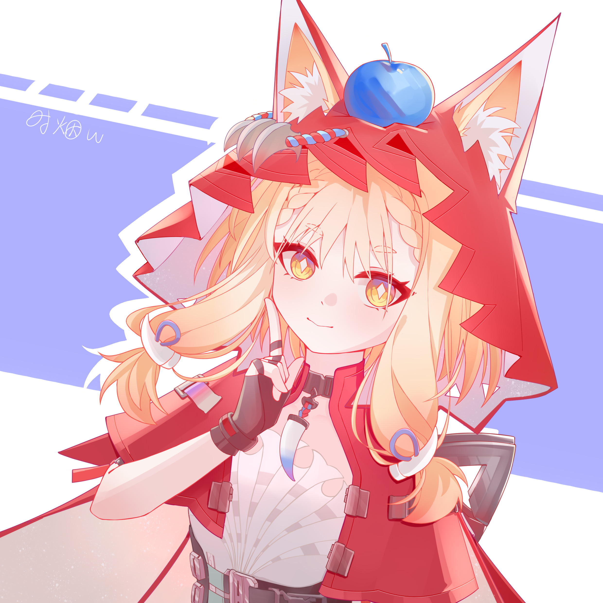 Safebooru - 1girl absurdres animal ear fluff animal ears apple ...