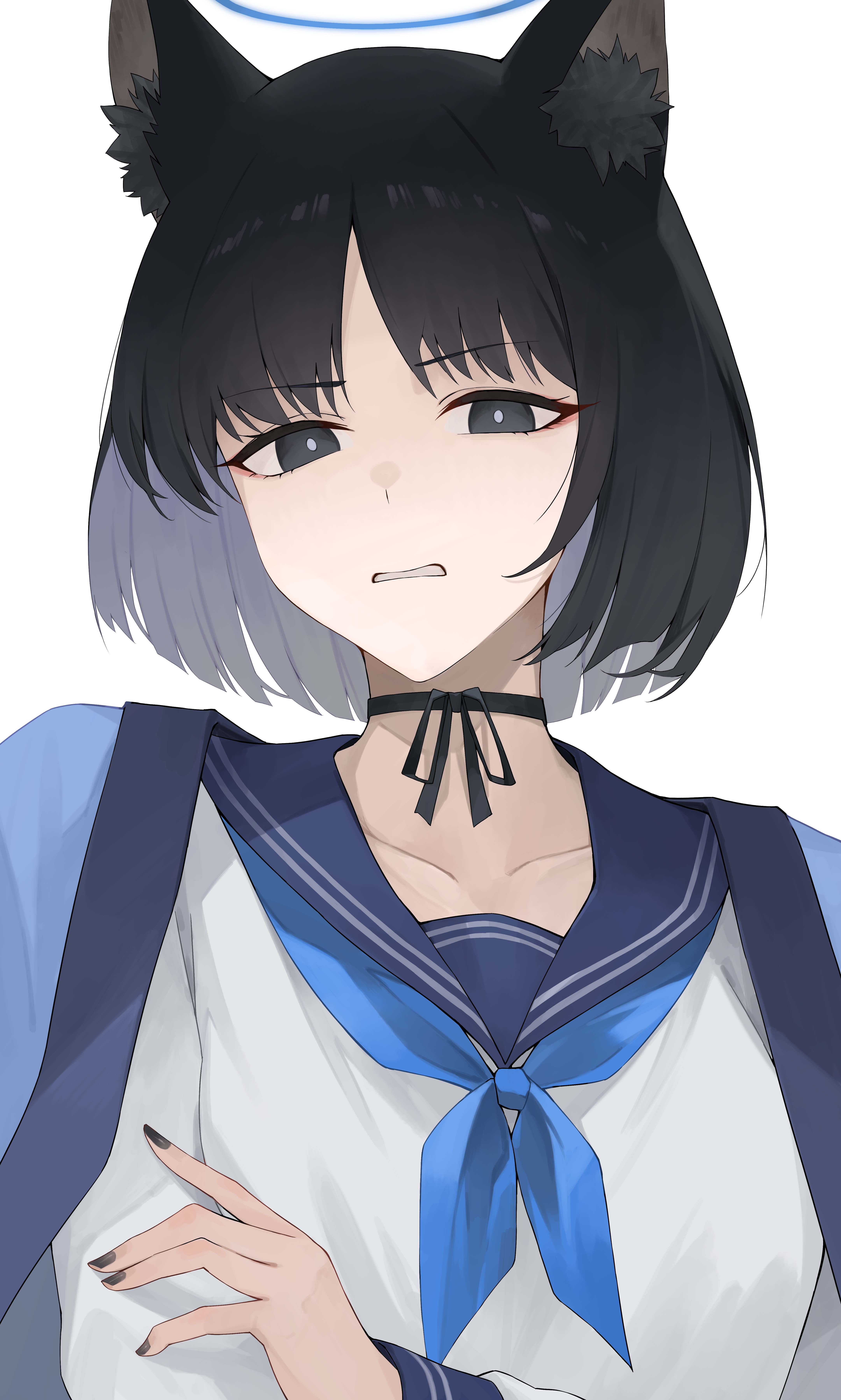 Safebooru - 1girl absurdres animal ears black eyes black hair black ...