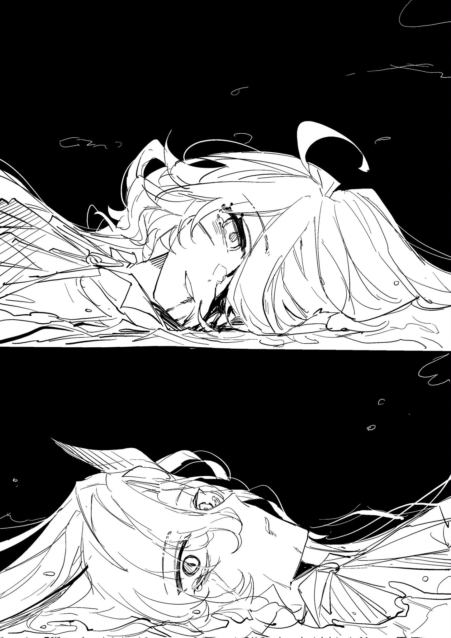 Safebooru 1boy 1girl black background blood blood on face crying