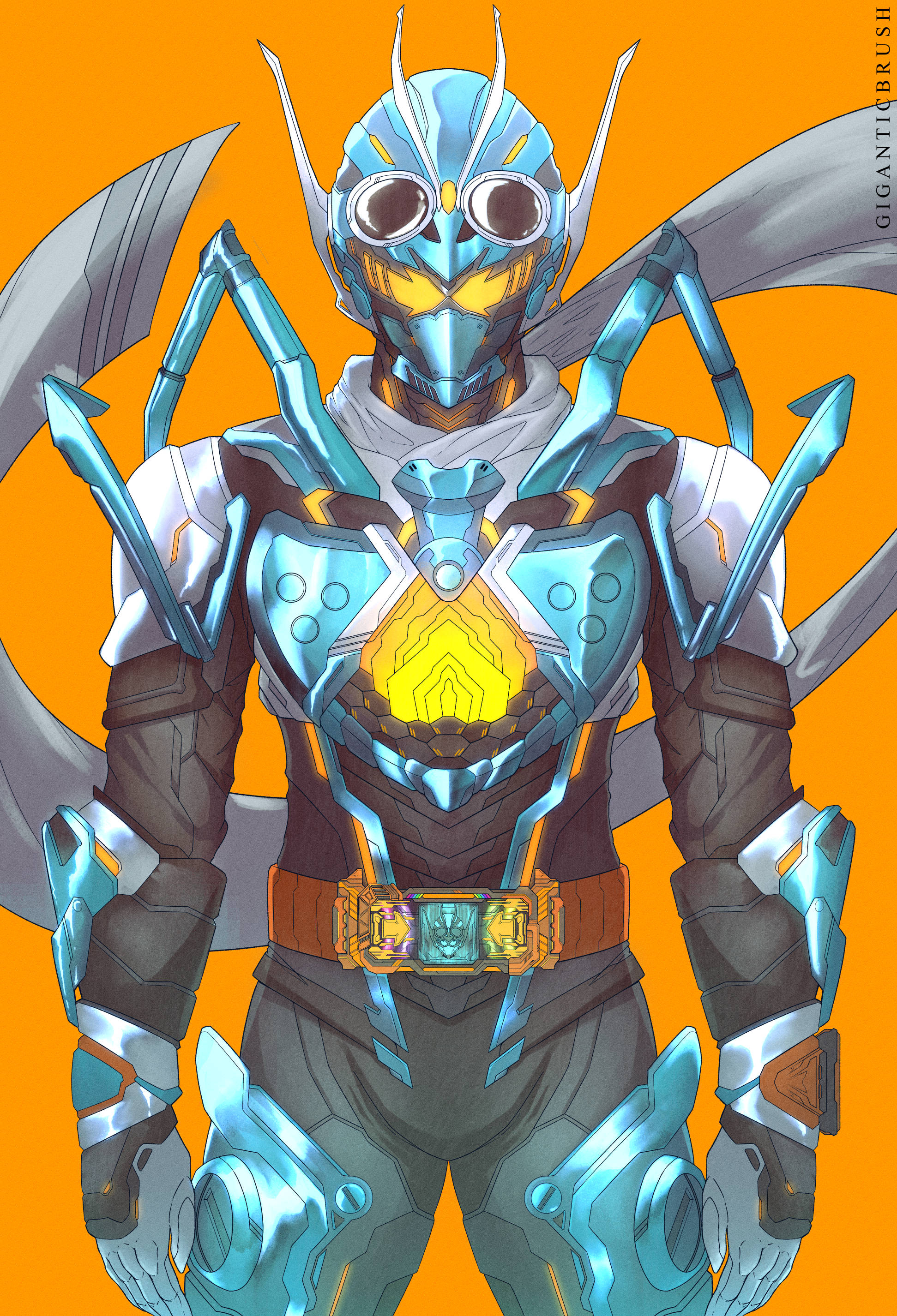 Safebooru - 1boy absurdres armor blue armor body armor commentary ...