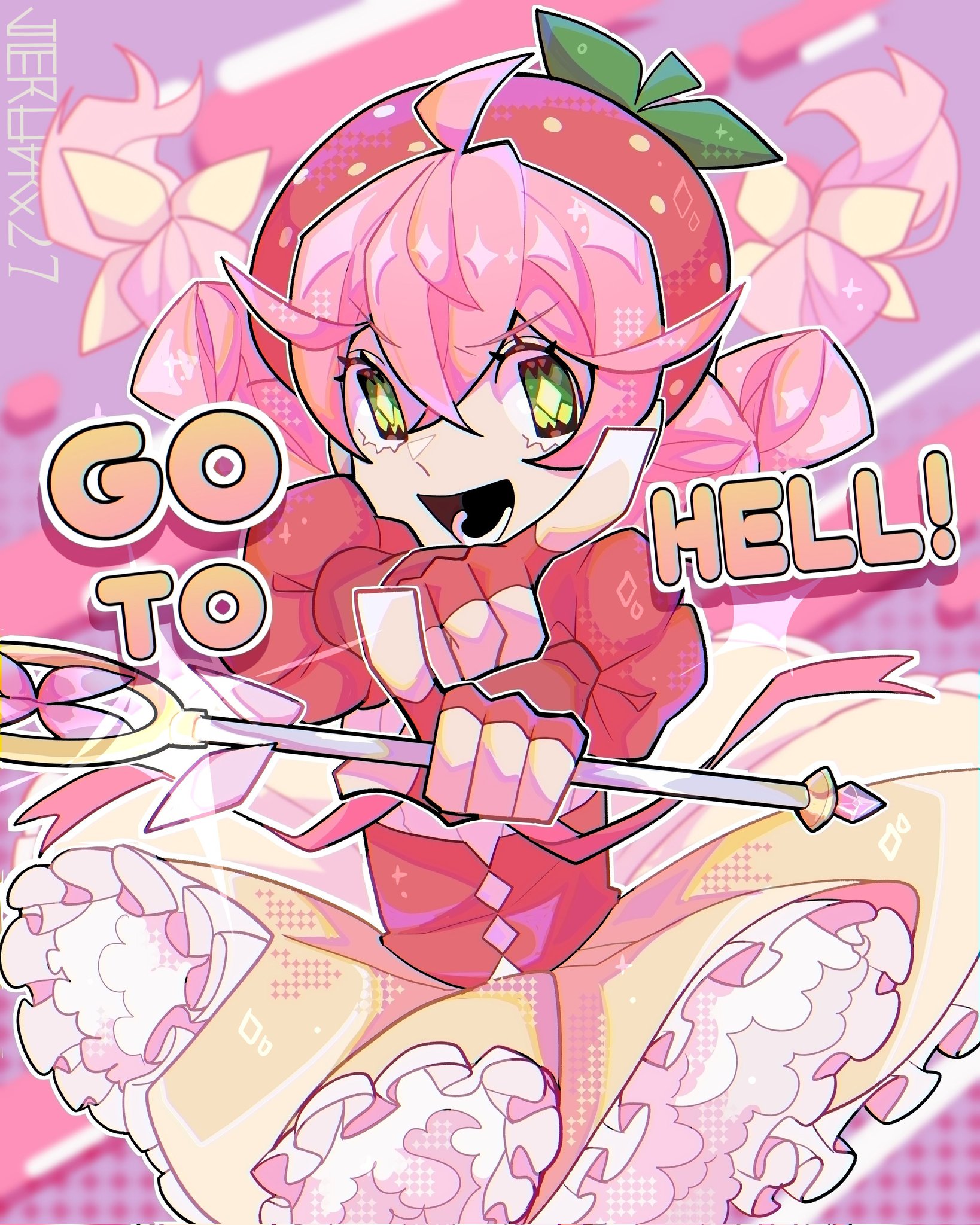 Acro Tooth Safebooru - 1girl :d acro trip ahoge artist name berry blossom braid ...
