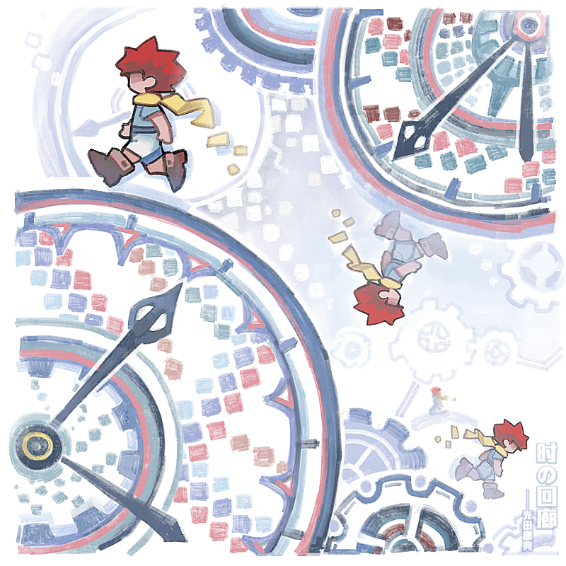 Safebooru - 1boy boots brown footwear chrono trigger clock crono ...