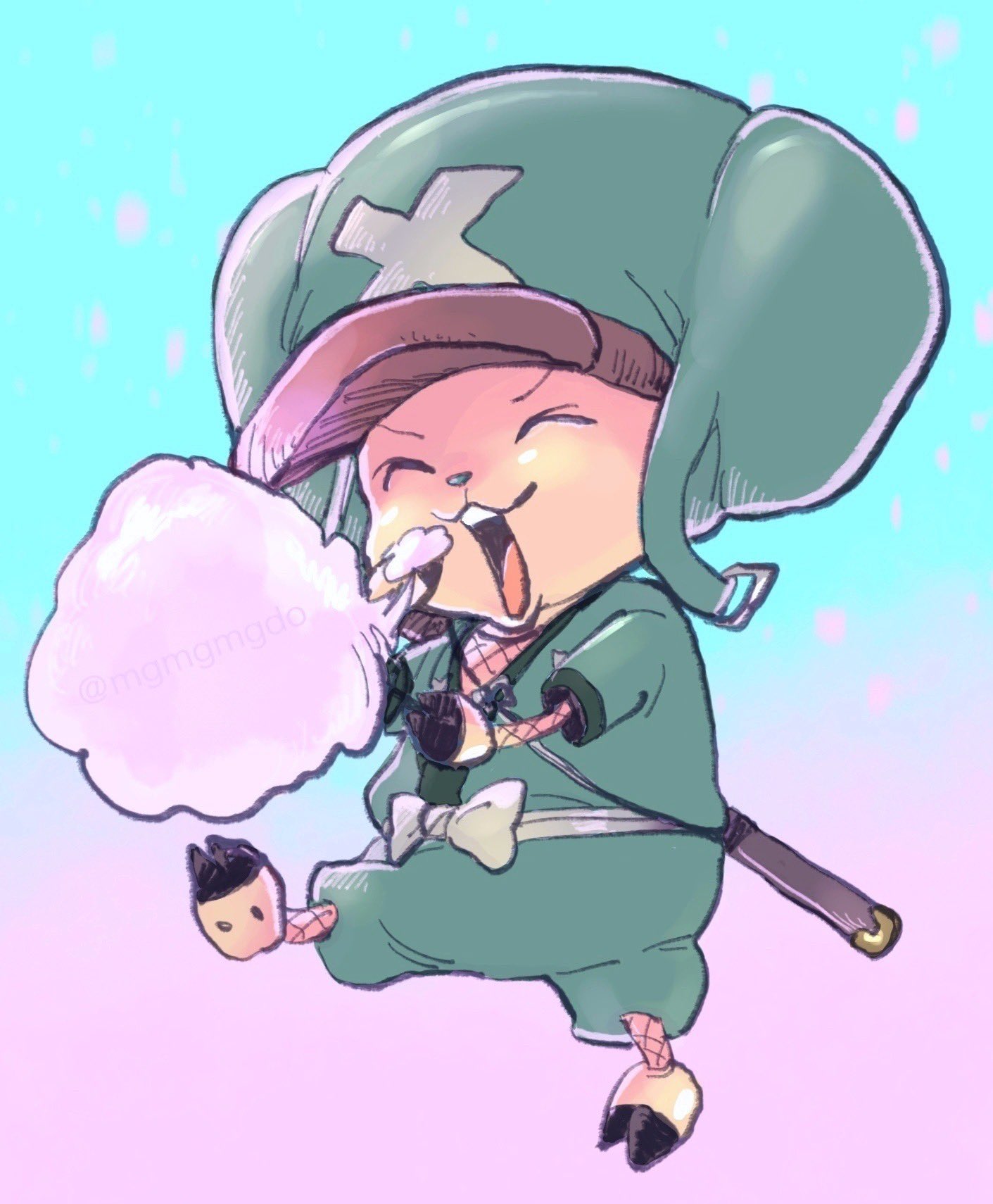 Safebooru - 1boy ^ ^ blue background closed eyes closed mouth cotton ...