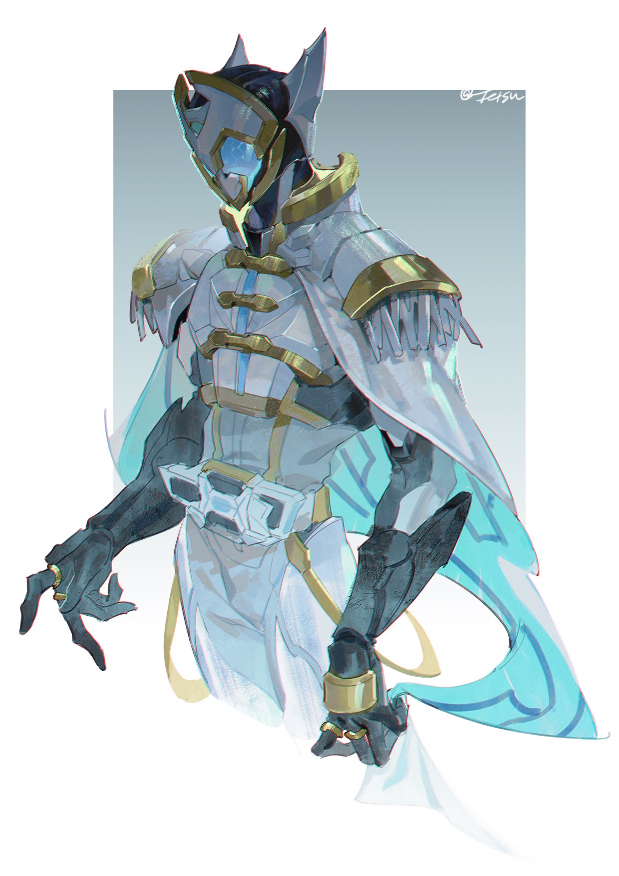 Safebooru - 1boy armor blue eyes cape commentary request driver (kamen ...
