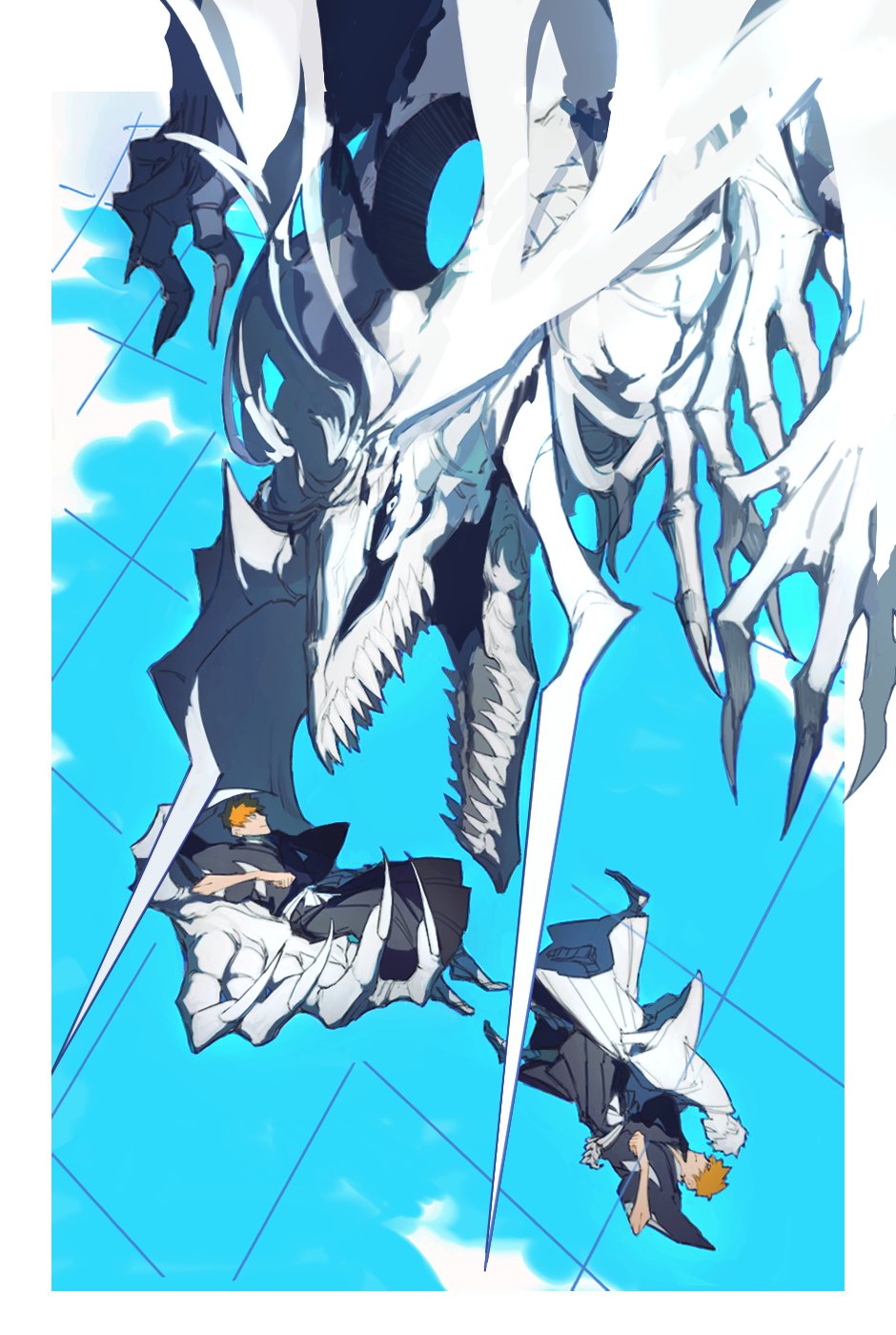 Safebooru - 2boys alternate form black hakama black sclera bleach blue ...
