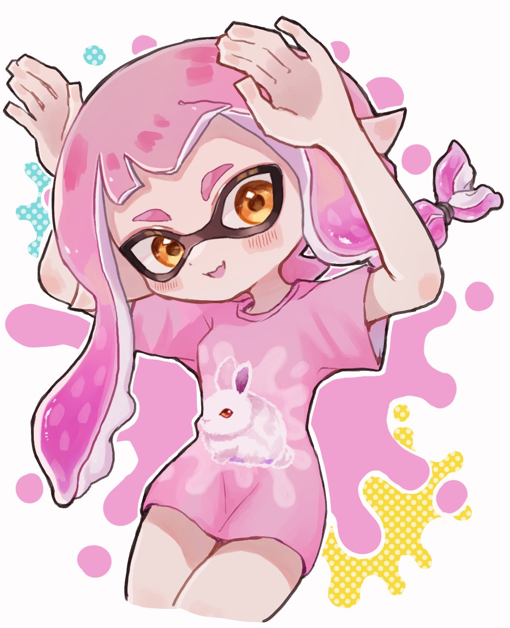 2693771 Safebooru - 1girl arms up commentary request highres inkling inkling ...