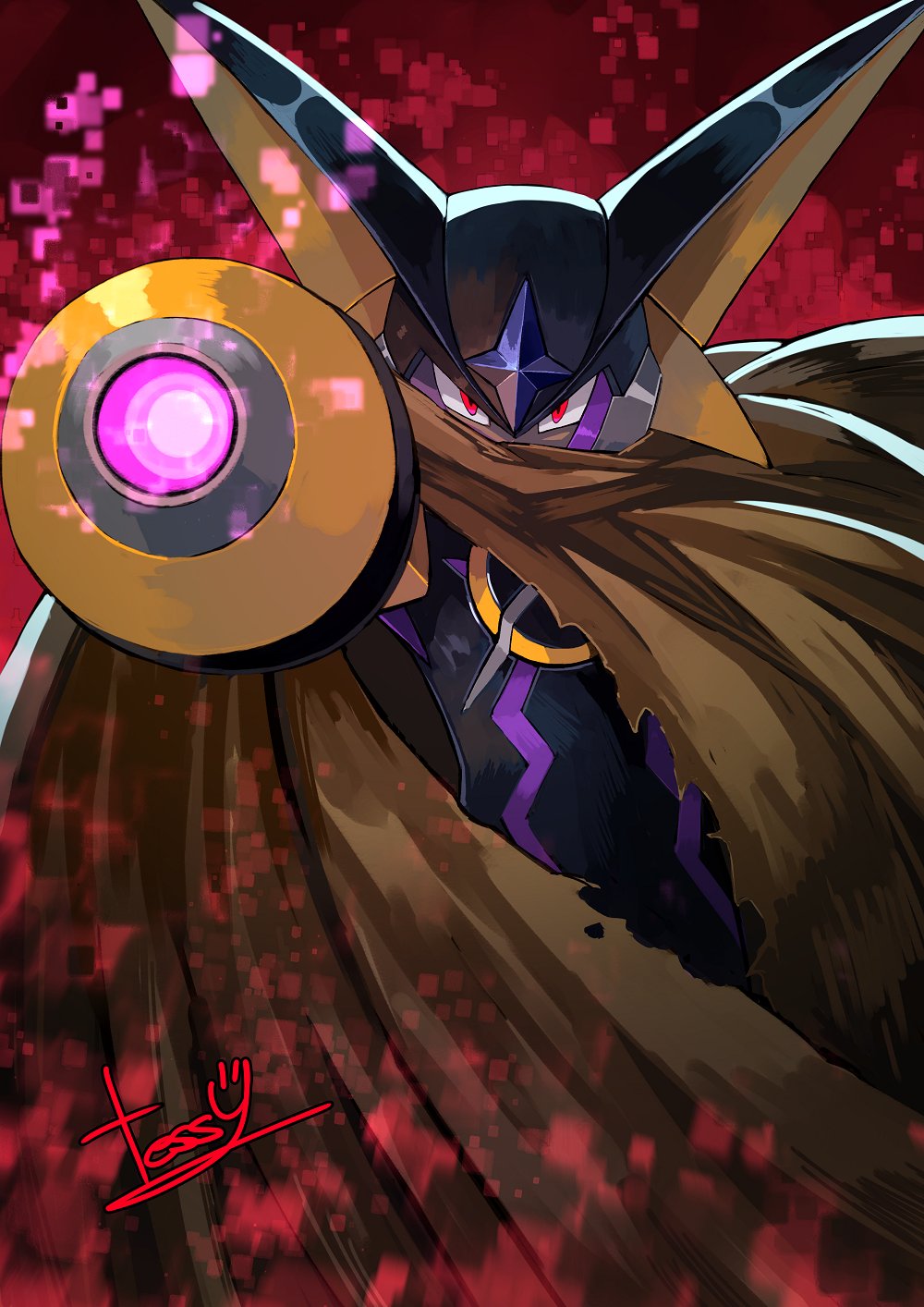 Safebooru - 1boy aiming aiming at viewer arm cannon artist name bass ...