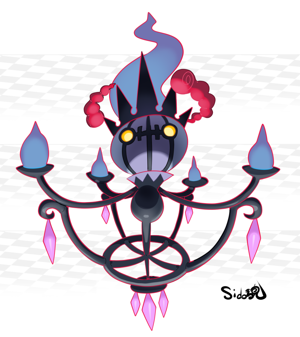 Safebooru - chandelure clouds full body gigantamax (other) looking at ...