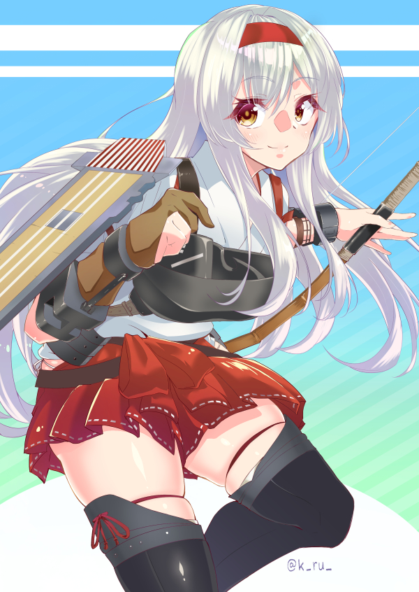 Safebooru - 1girl anti-aircraft gun archery bow (weapon) breasts brown ...