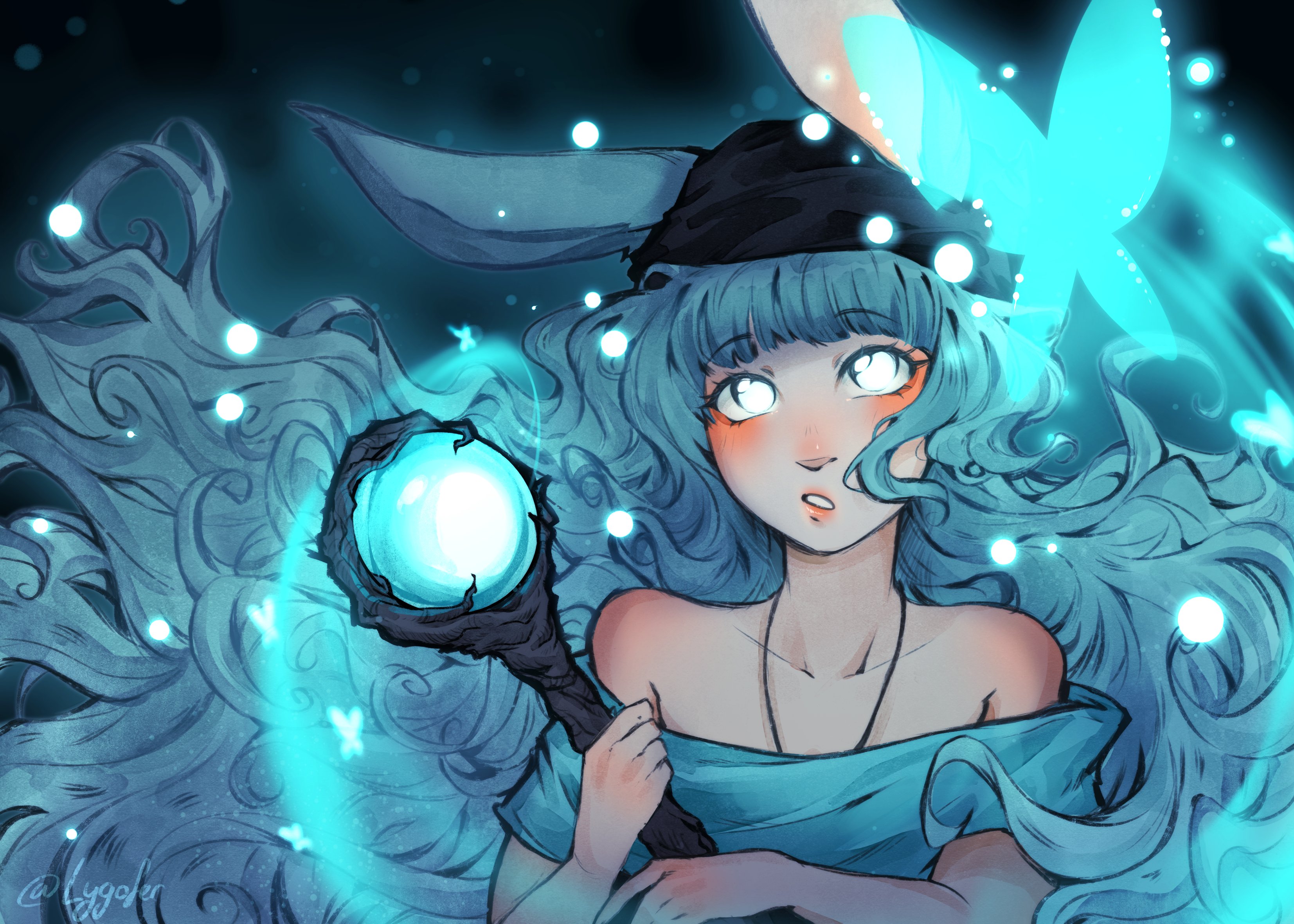Safebooru 1girl Absurdres Animal Ears Black Scarf Blue Butterfly Blue Safebooru 1girl absurdres animal ears black scarf blue butterfly blue