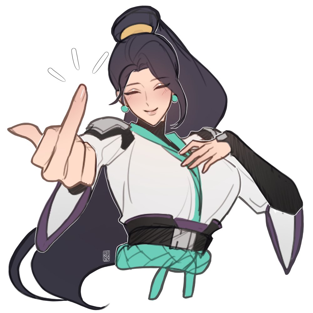 Safebooru - black hair closed eyes earrings high ponytail jewelry long ...