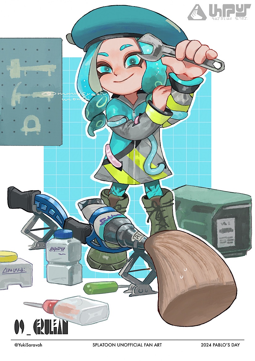 Safebooru - 1girl beret blue eyes blue hat boots border coat commentary ...