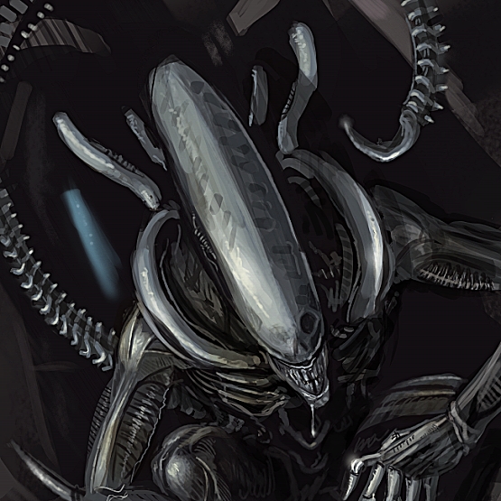 Safebooru - alien alien (movie) dark dutch angle monster no humans ...