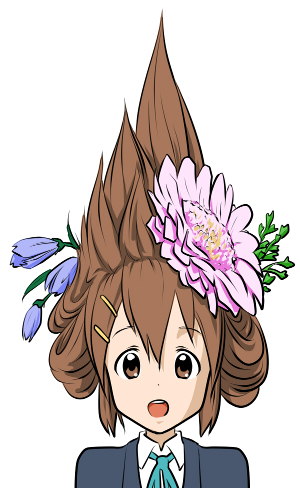 Safebooru Brown Hair Flower Hair Flower Hair Ornament Hairclip Hirasawa Yui K On Looking At