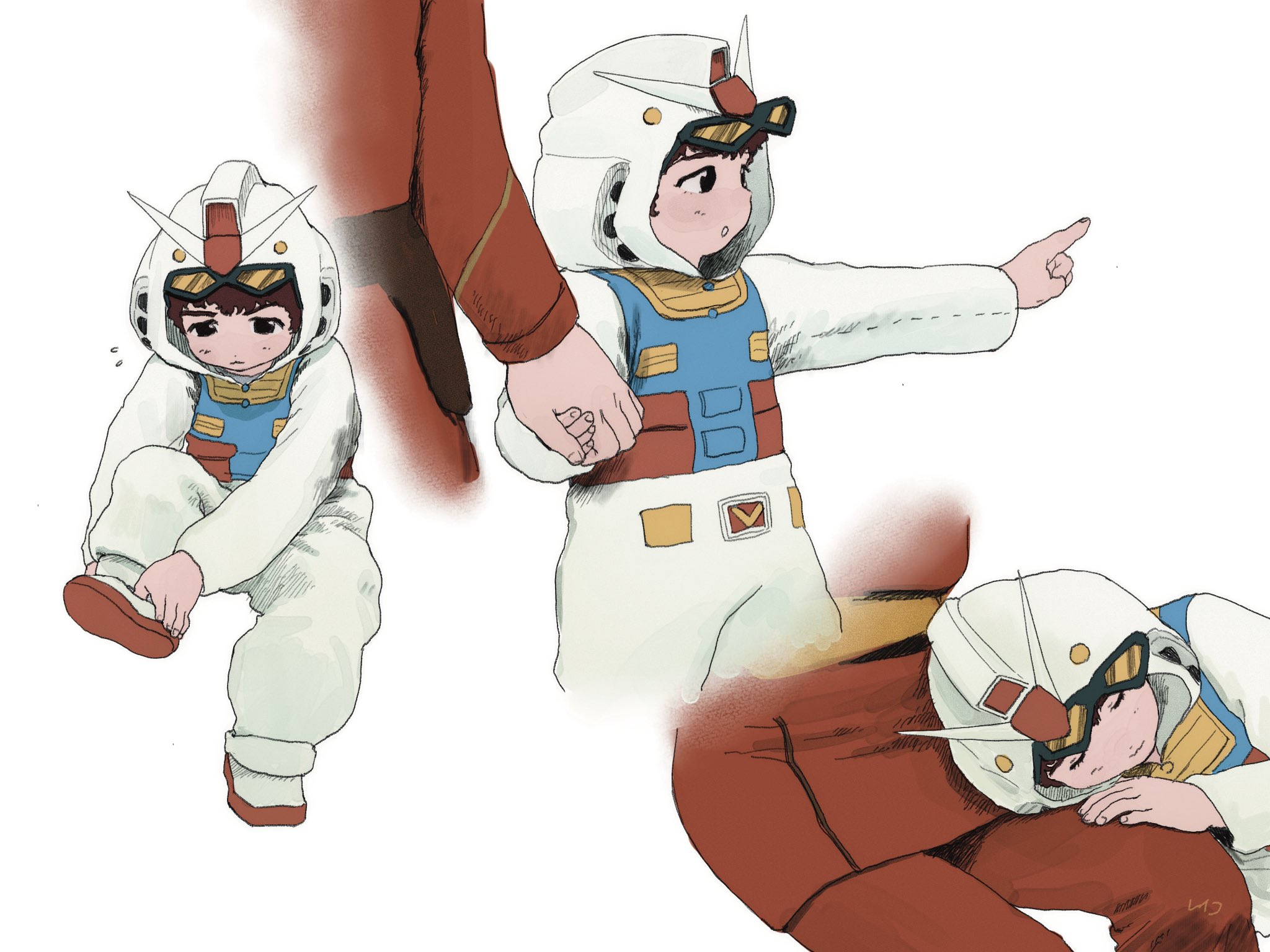 Safebooru - 2boys amuro ray brown hair char's counterattack char ...