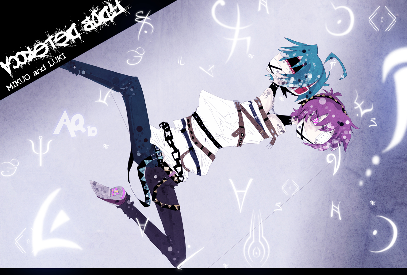 Safebooru Aria Quarzo Bdsm Blue Hair Bondage Chain Chains Eyepatch Genderswap Hatsune Mikuo 1822