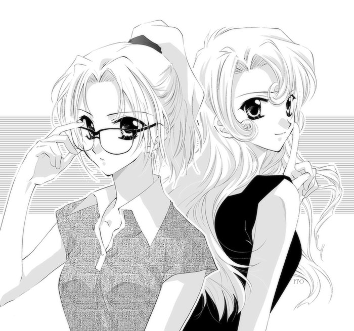 2girls detective_conan glasses ito ito(artist) kirisaki_eri kisaki_eri kudo...