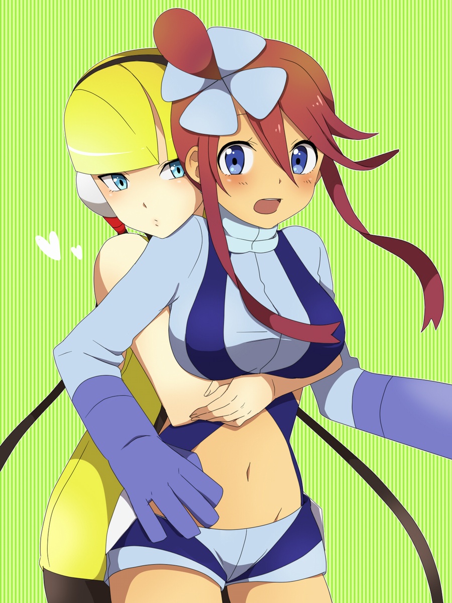 (pokemon) midriff multiple_girls navel pantyhose pokemon pokemon(game) poke...