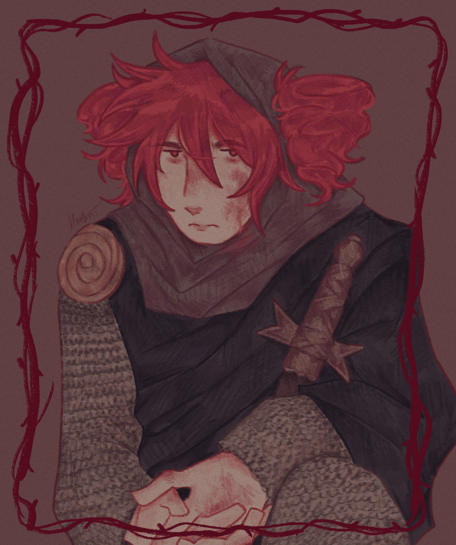 Safebooru - armor blood chainmail crossover dried blood drill hair ...