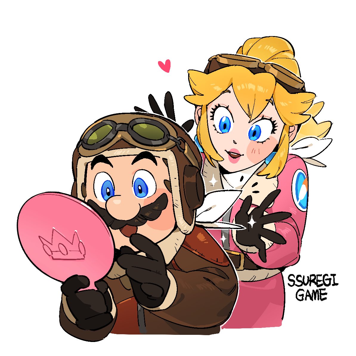 Safebooru - 1boy 1girl :d artist name aviator cap aviator goggles belt ...