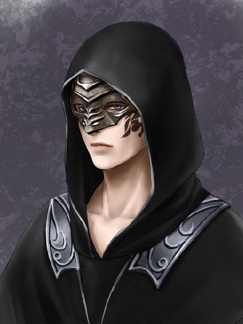 Safebooru - 1boy black hood black shirt blue eyes cheek tattoo closed ...