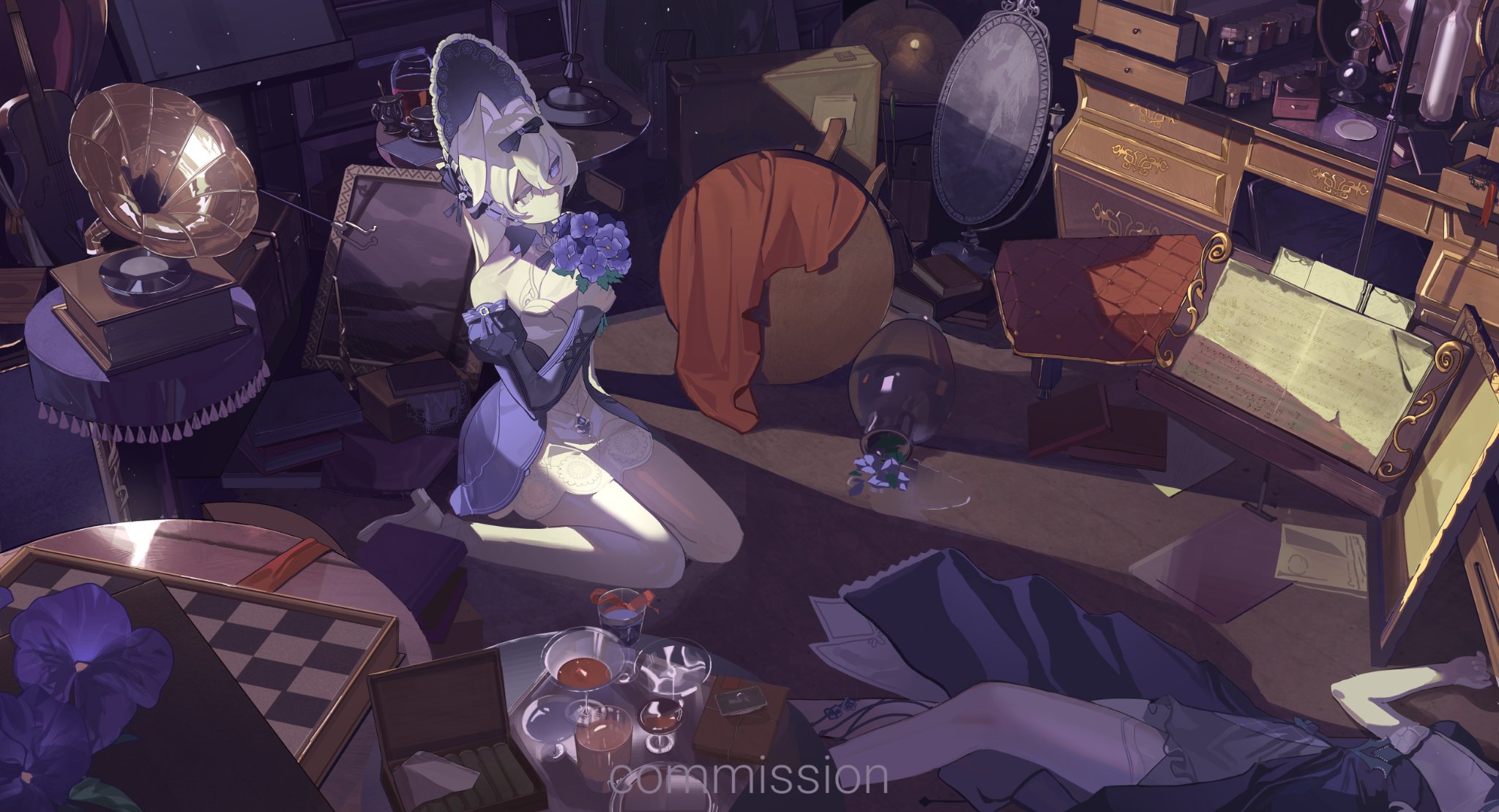 Safebooru - 1girl 1other absurdly detailed composition clutter ...