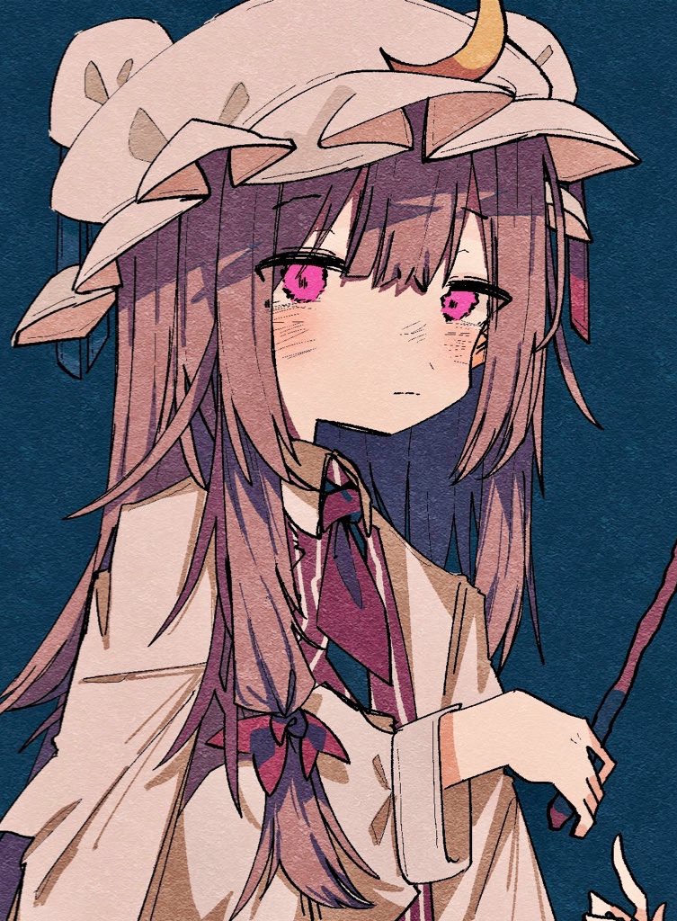Safebooru - 1girl blue background blush closed mouth commentary ...
