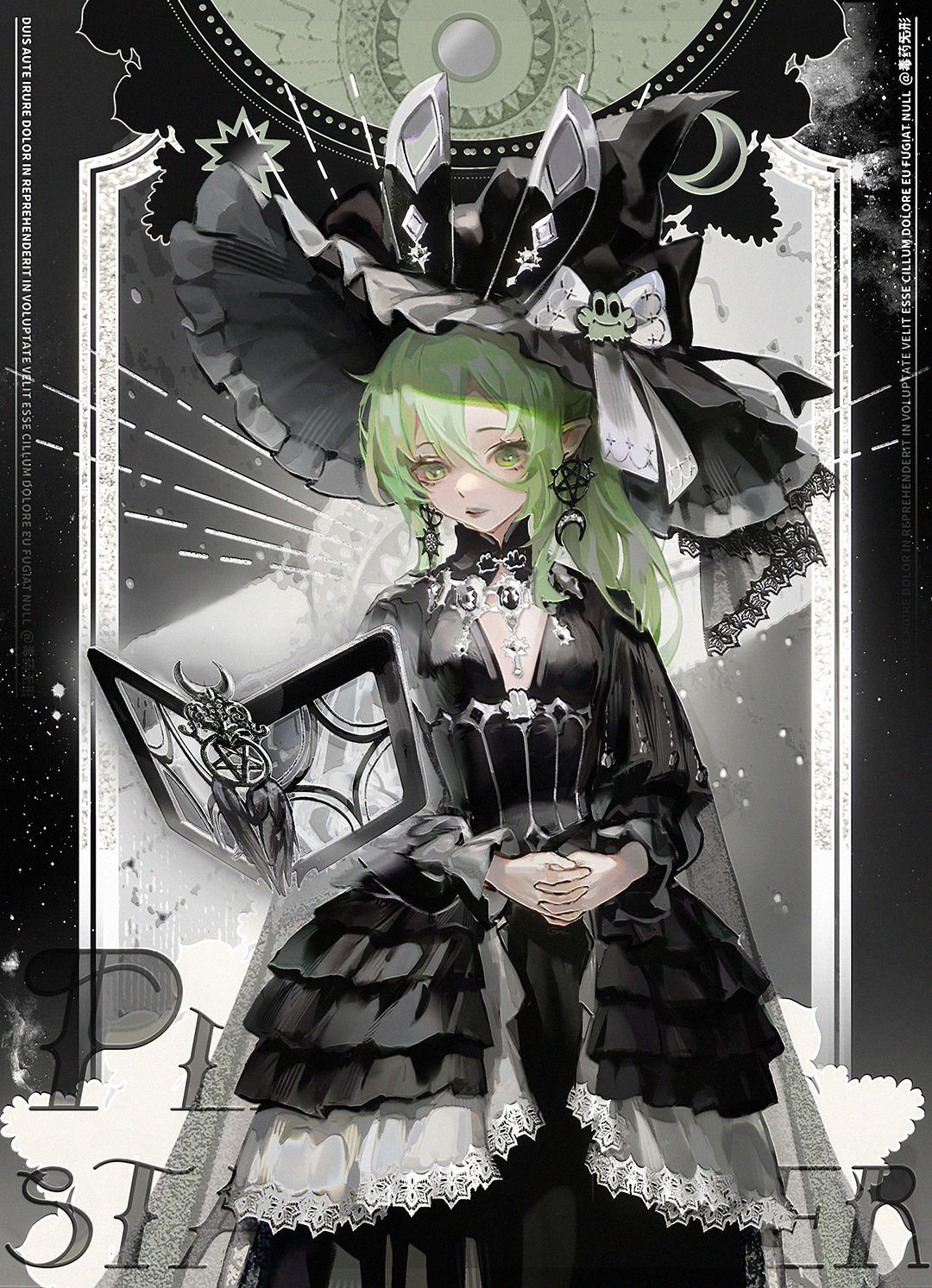 Safebooru - 1girl animal ear headwear animal ears black border black ...