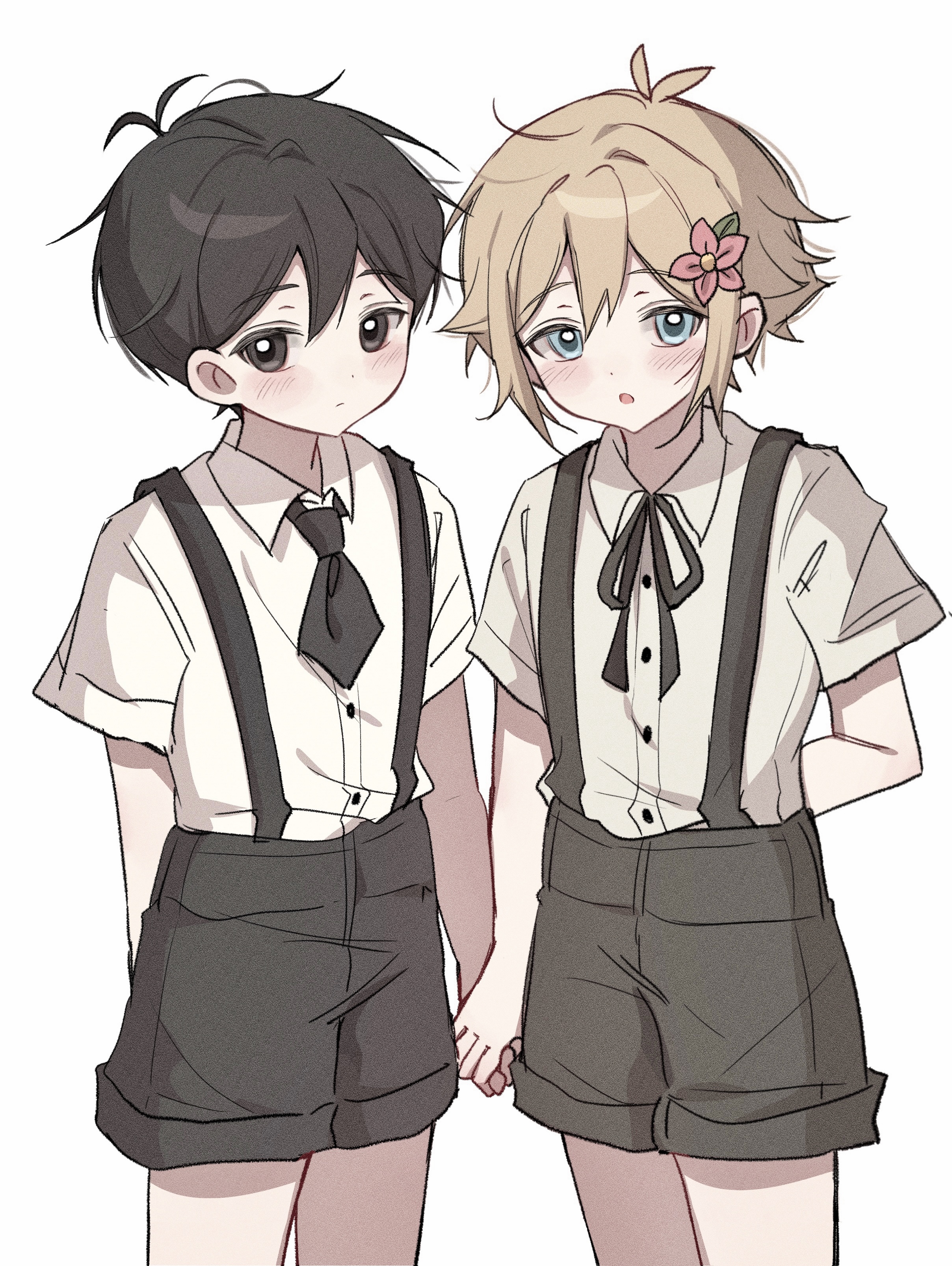 Safebooru - 2boys :o absurdres alternate costume antenna hair arm ...