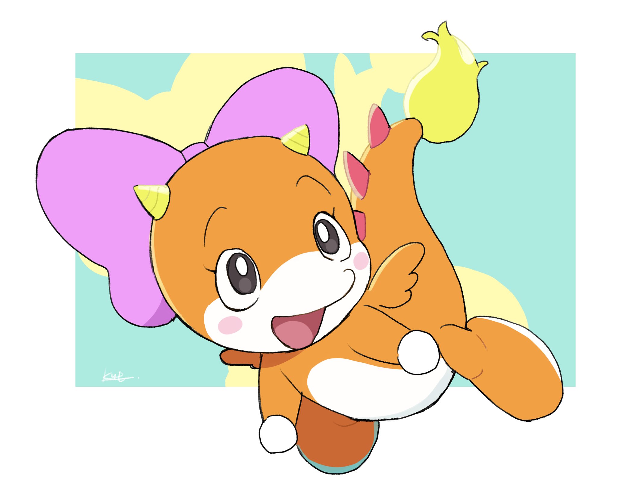 Safebooru - blush stickers border bow bright pupils commentary request ...