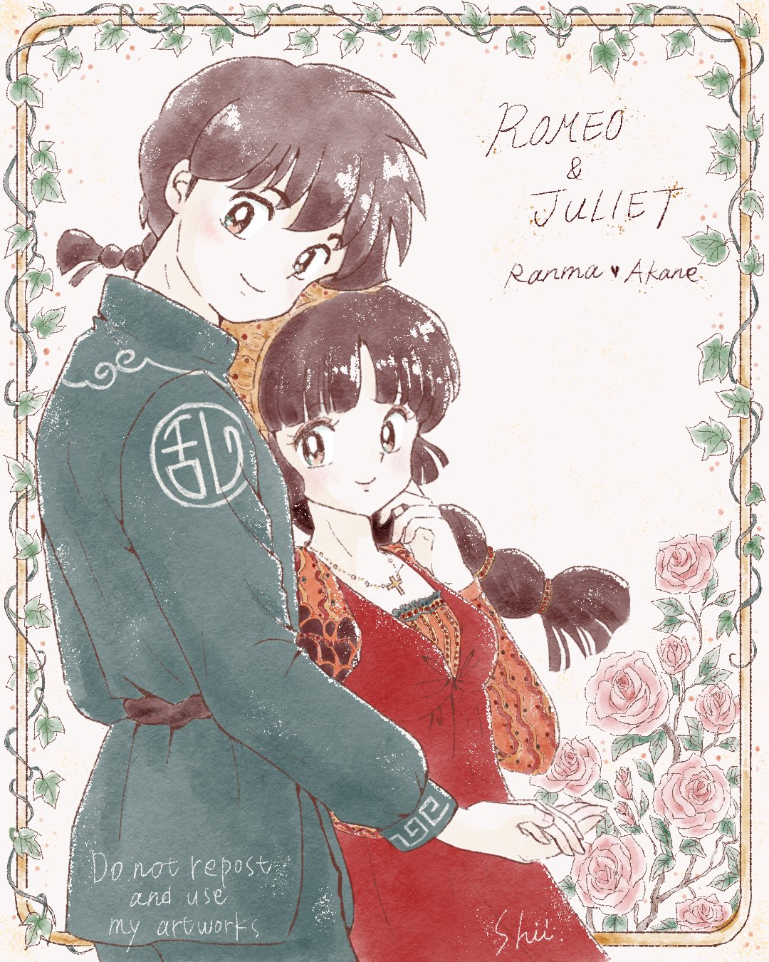 Safebooru - 1boy 1girl braid braided ponytail brown hair commentary ...