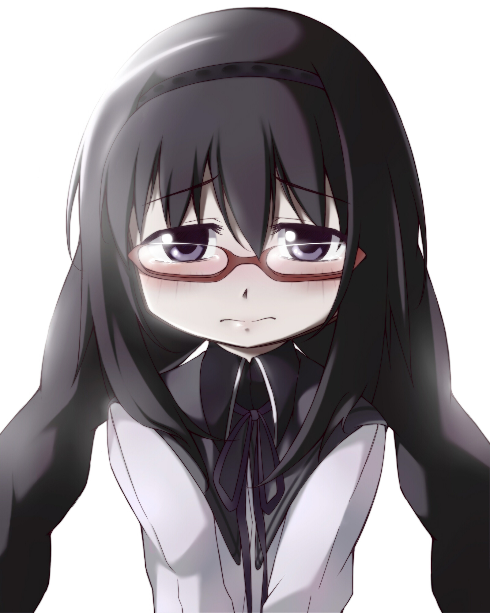 safebooru-akemi-homura-alternate-hairstyle-braid-glasses-highres