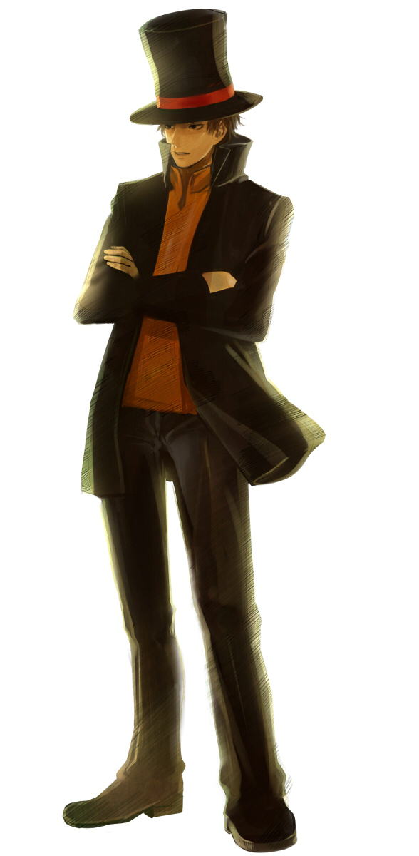 Safebooru hat hershel layton highres long sleeves pants professor
