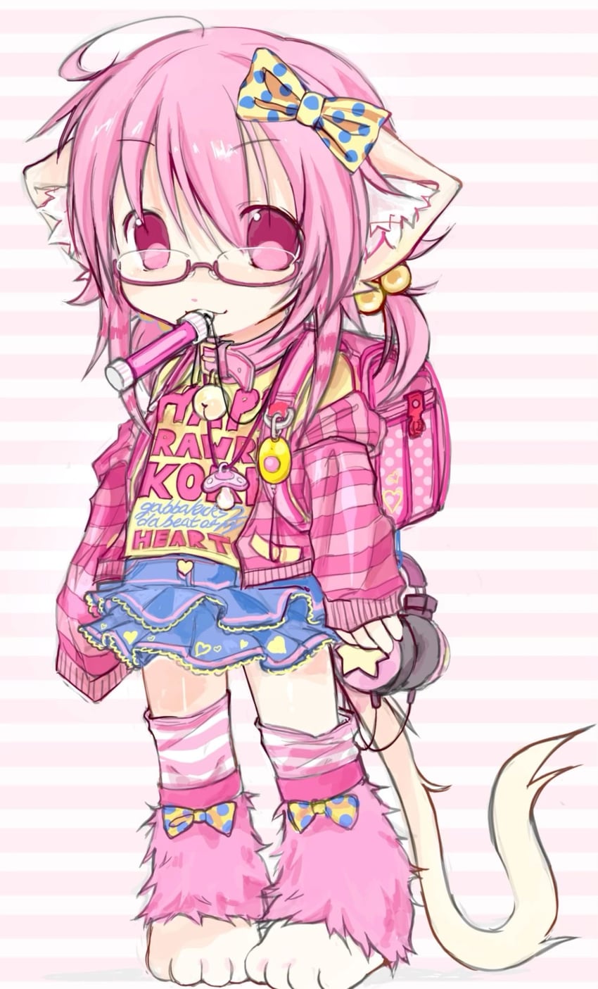 Pacifier Base Deviantart Safebooru - 1girl adorable ahoge animal ears backpack bag bell bella ...