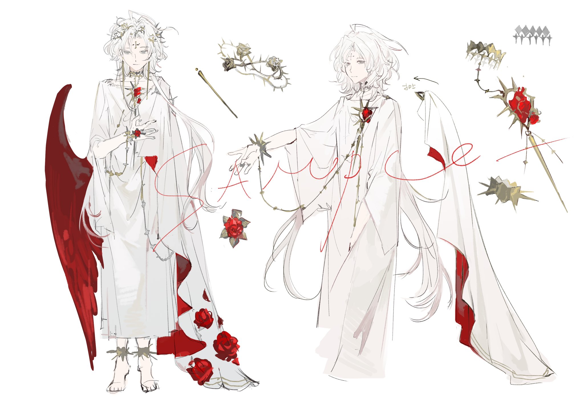 Reference Background Safebooru - 1boy androgynous angel angel wings barefoot commentary ...
