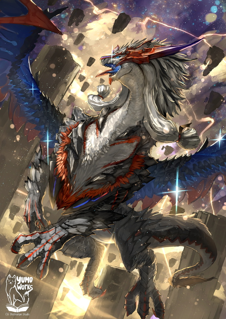 Safebooru - blue eyes claws commission dragon dragon tail dragon wings ...