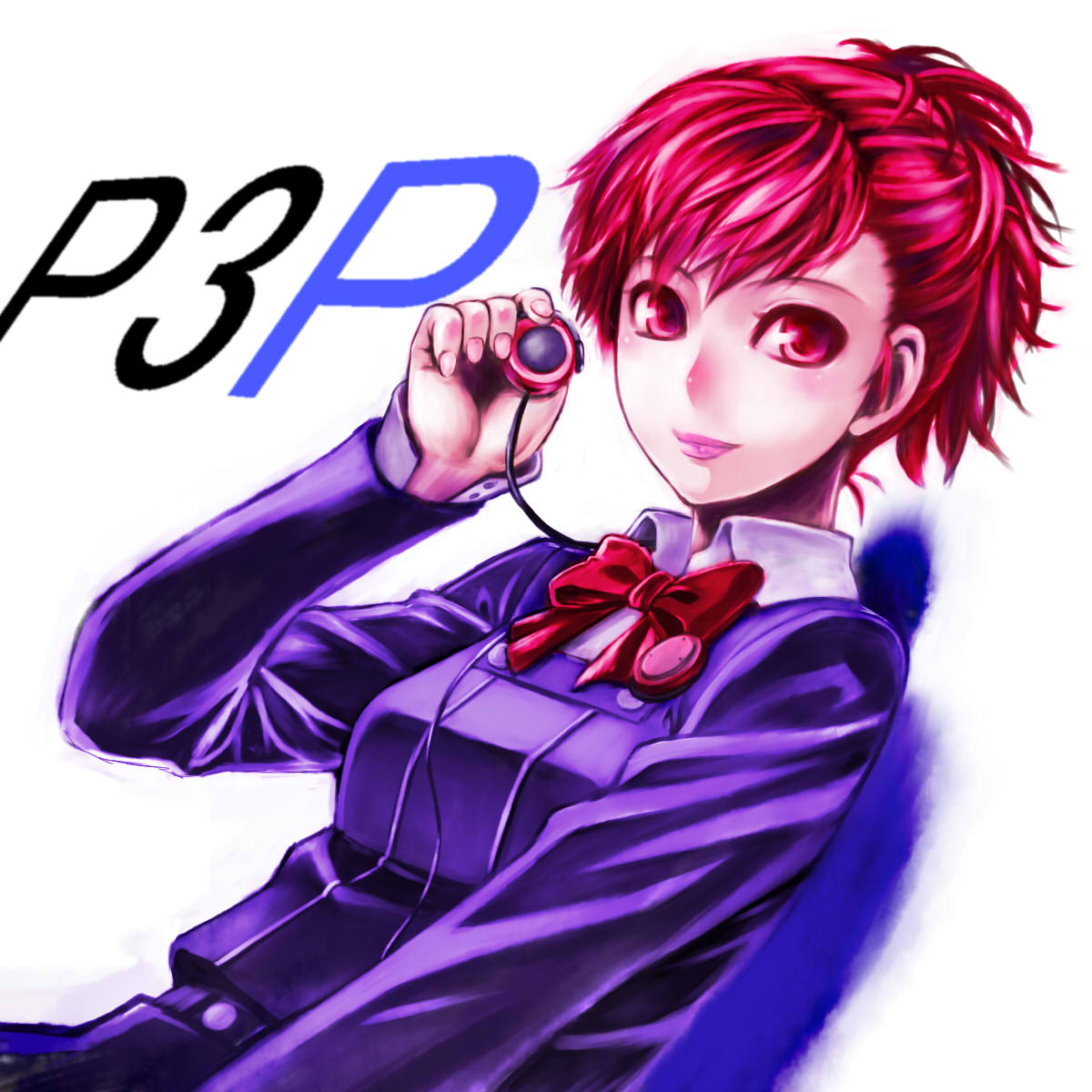 Safebooru bow female protagonist (persona 3) headphones highres lips