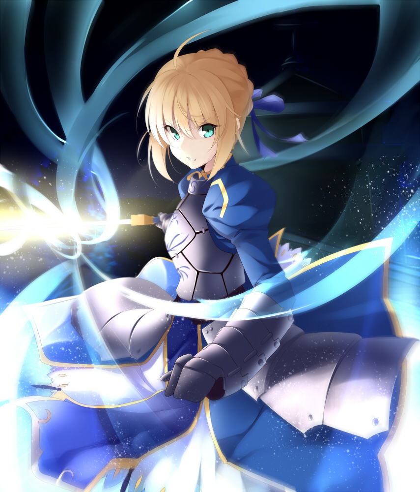 Safebooru - ahoge armor armored dress blonde hair dress excalibur fate ...